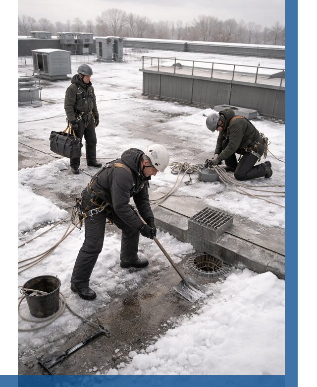 Абонентское обслуживание кровли зимой в Курчатове от 8150 р. | ВЫСОТНИК-Крч