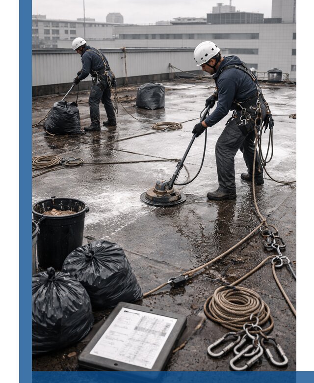 Плановая очистка кровли по графику в Курчатове для безопасности