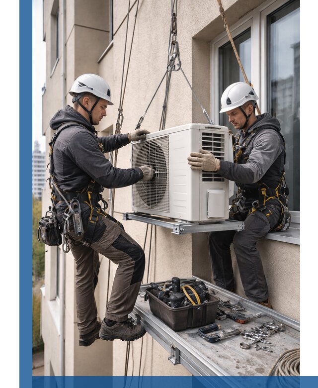 Перенос внешнего блока кондиционера в Курчатове с монтажом и крепежом