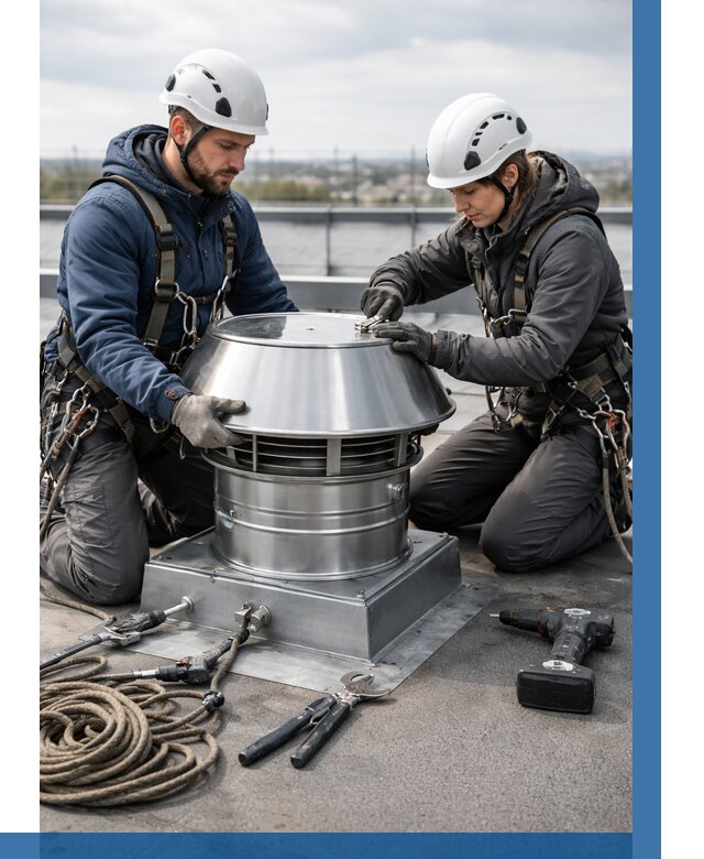 Установка дефлекторов на кровле в Курчатове от 4585 р. | ВЫСОТНИК-Крч