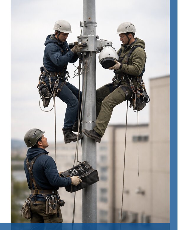 Установка видеокамер на мачте в Курчатове от 8660 р. | ВЫСОТНИК-Крч