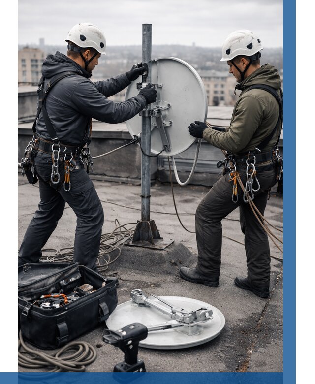 Демонтаж антенн на крыше в Курчатове от 4585 р. | ВЫСОТНИК-Крч