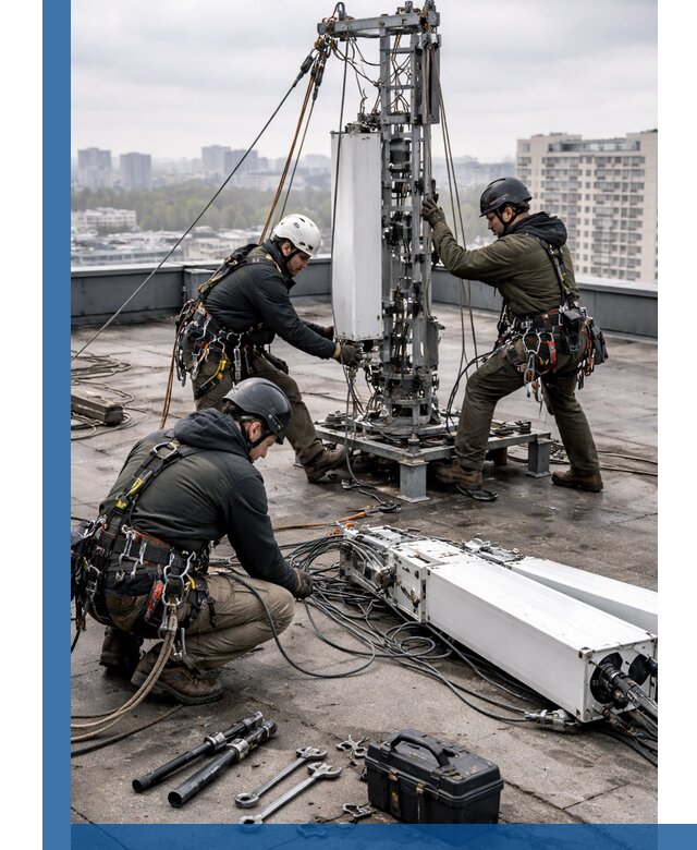 Демонтаж антенн на крыше зданий в Курчатове с гарантией