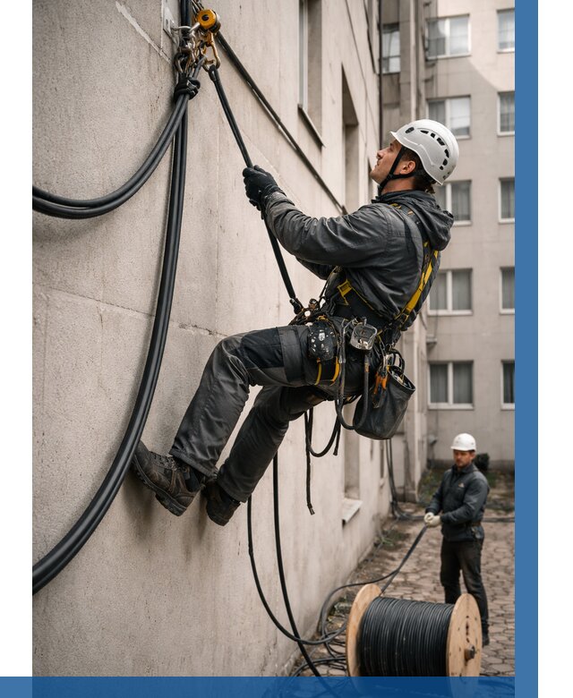 Протяжка кабеля питания на высоте в Курчатове от 458 р. | ВЫСОТНИК-Крч