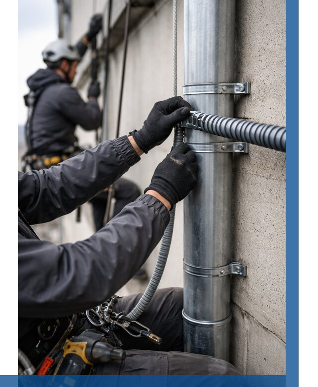 Монтаж гофры для кабеля в Курчатове от 306 р. | ВЫСОТНИК-Крч