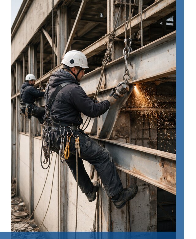 Демонтаж металлоконструкций на высоте в Курчатове от 6622р. |ВЫСОТНИК-Крч