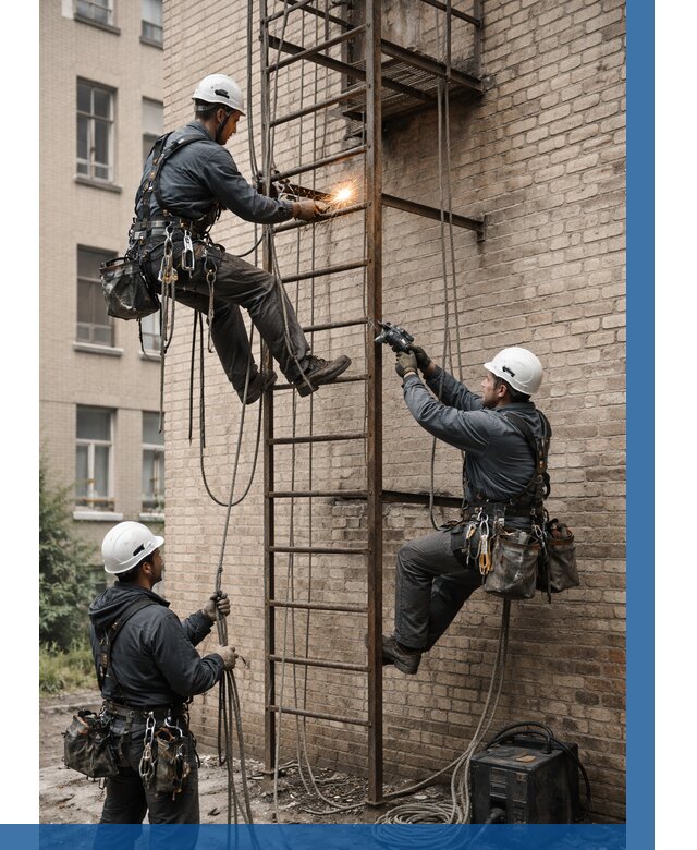 Ремонт пожарной лестницы в Курчатове от 7641 р. | ВЫСОТНИК-Крч