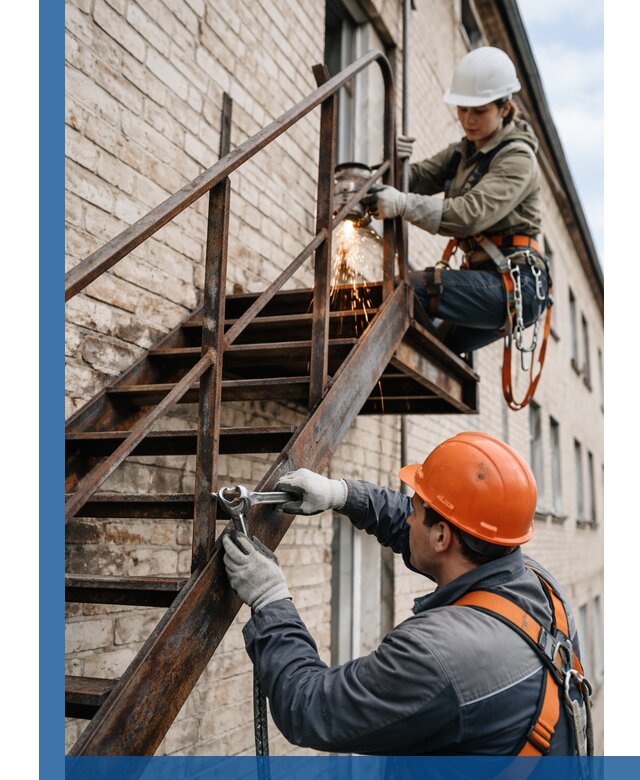 Ремонт и восстановление пожарных лестниц с выездом в Курчатове