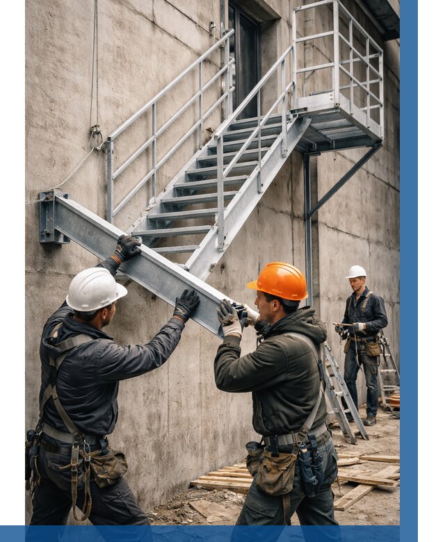 Монтаж металлических лестниц в Курчатове от 15282 р. | ВЫСОТНИК-Крч