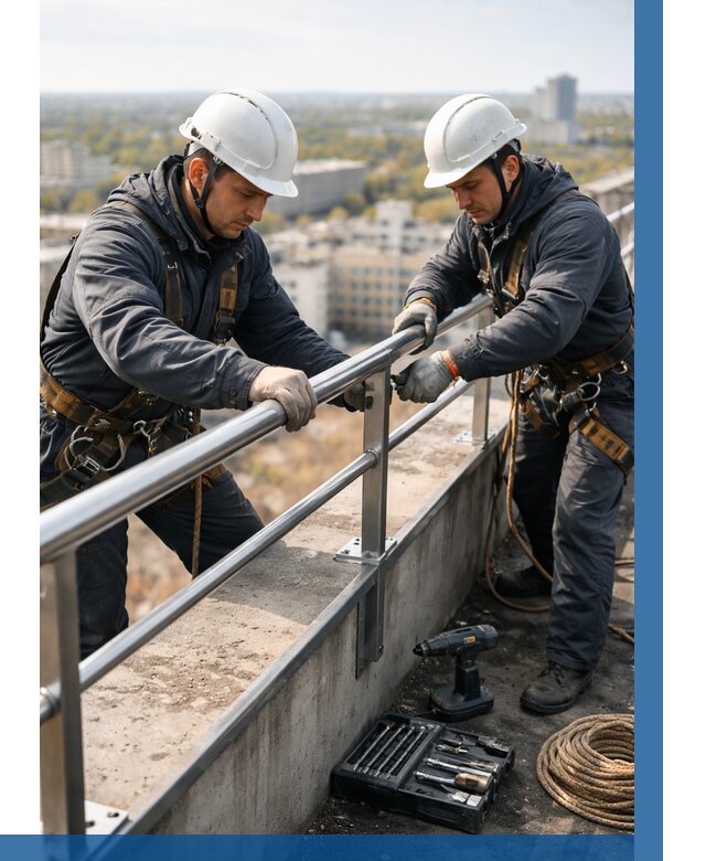 Монтаж перил на высоте в Курчатове от 2547 р. | ВЫСОТНИК-Крч