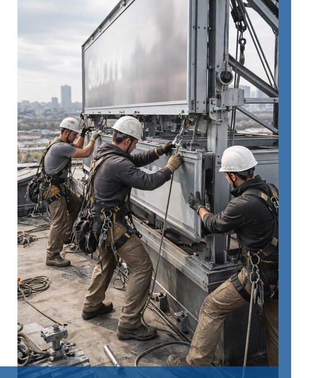 Монтаж крышной рекламной конструкции в Курчатове от 61128 р.|ВЫСОТНИК-Крч