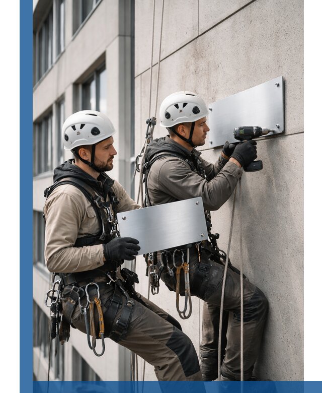 Монтаж табличек и указателей в Курчатове для зданий и сооружений