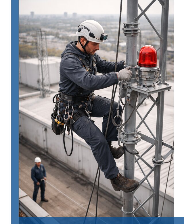 Монтаж заградительных огней и обслуживание объектов в Курчатове