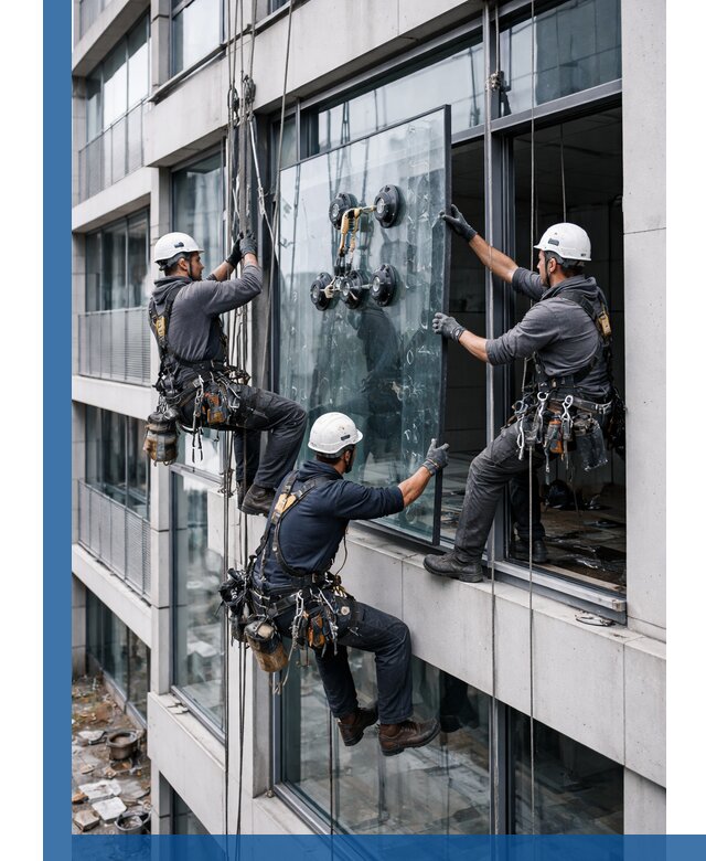 Фасадное остекление и монтаж витражей зданий в Курчатове под ключ
