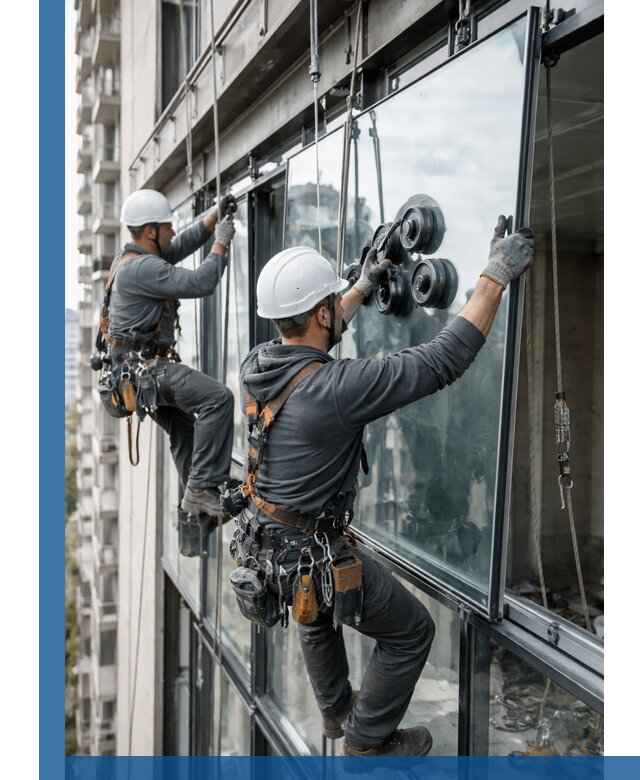 Витражное остекление фасадов и лоджий в Курчатове под ключ