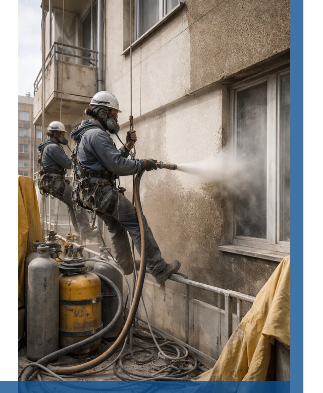 Пескоструйная очистка фасада в Курчатове от 662 р. | ВЫСОТНИК-Крч