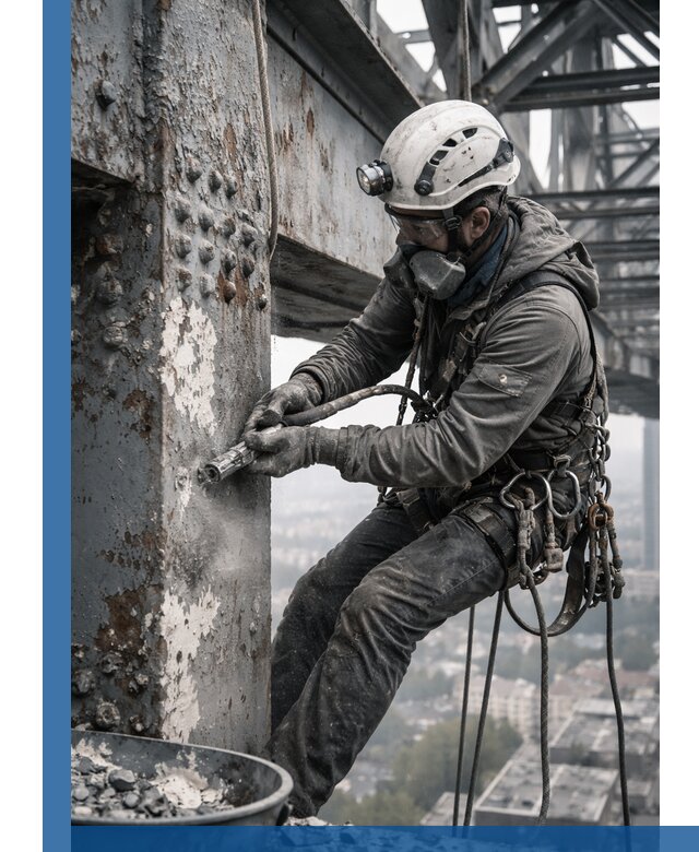 Удаление старой краски с металлических конструкций в Курчатове