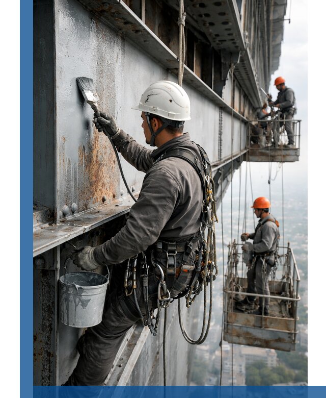 Покраска металлоконструкций на высоте в Курчатове профессионально