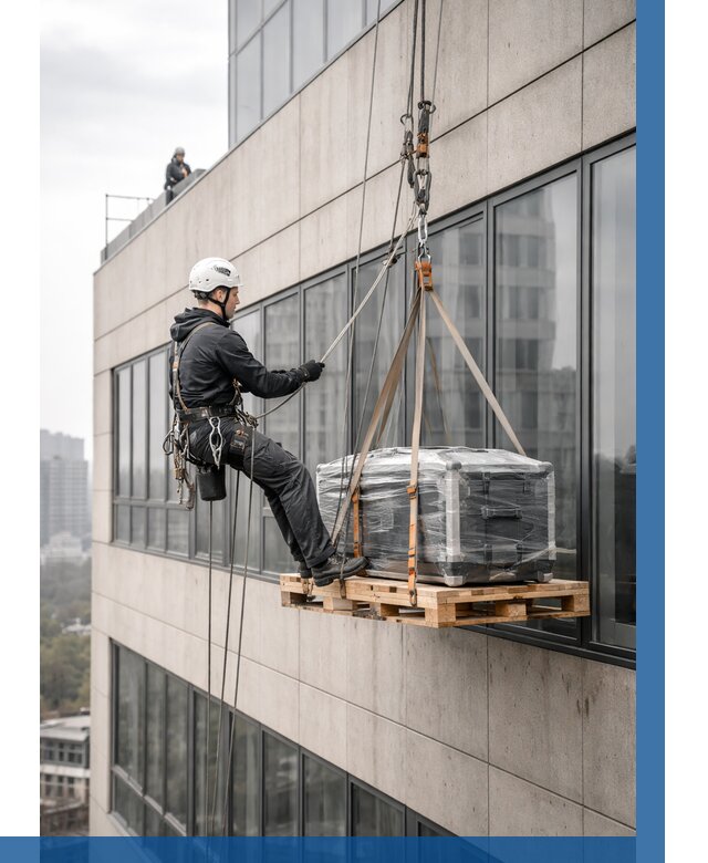 Спуск груза по фасаду в Курчатове от 3566 р. | ВЫСОТНИК-Крч