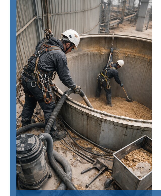 Профессиональная чистка зерновых бункеров в Курчатове с выездом