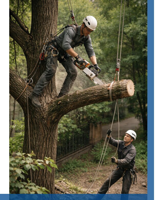 Спил деревьев альпинистами в Курчатове от 8150 р. | ВЫСОТНИК-Крч