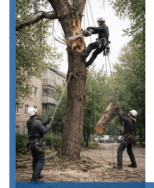 Срочное удаление аварийных деревьев в Курчатове с гарантией безопасности