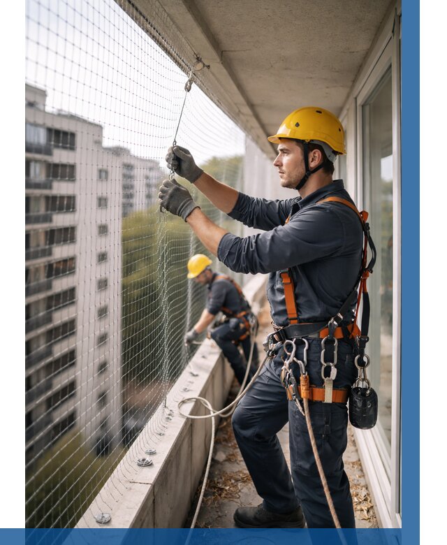 Монтаж сетки от птиц в Курчатове от 4585 р. | ВЫСОТНИК-Крч