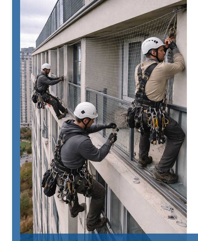 Профессиональный монтаж защитной сетки от птиц в Курчатове